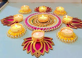 Lotus Gotta Rangoli Set, TableTop decor, Gift for her, Home Decor, Wedding/Anniversary Gift, Return Gift, Decorative Gift,